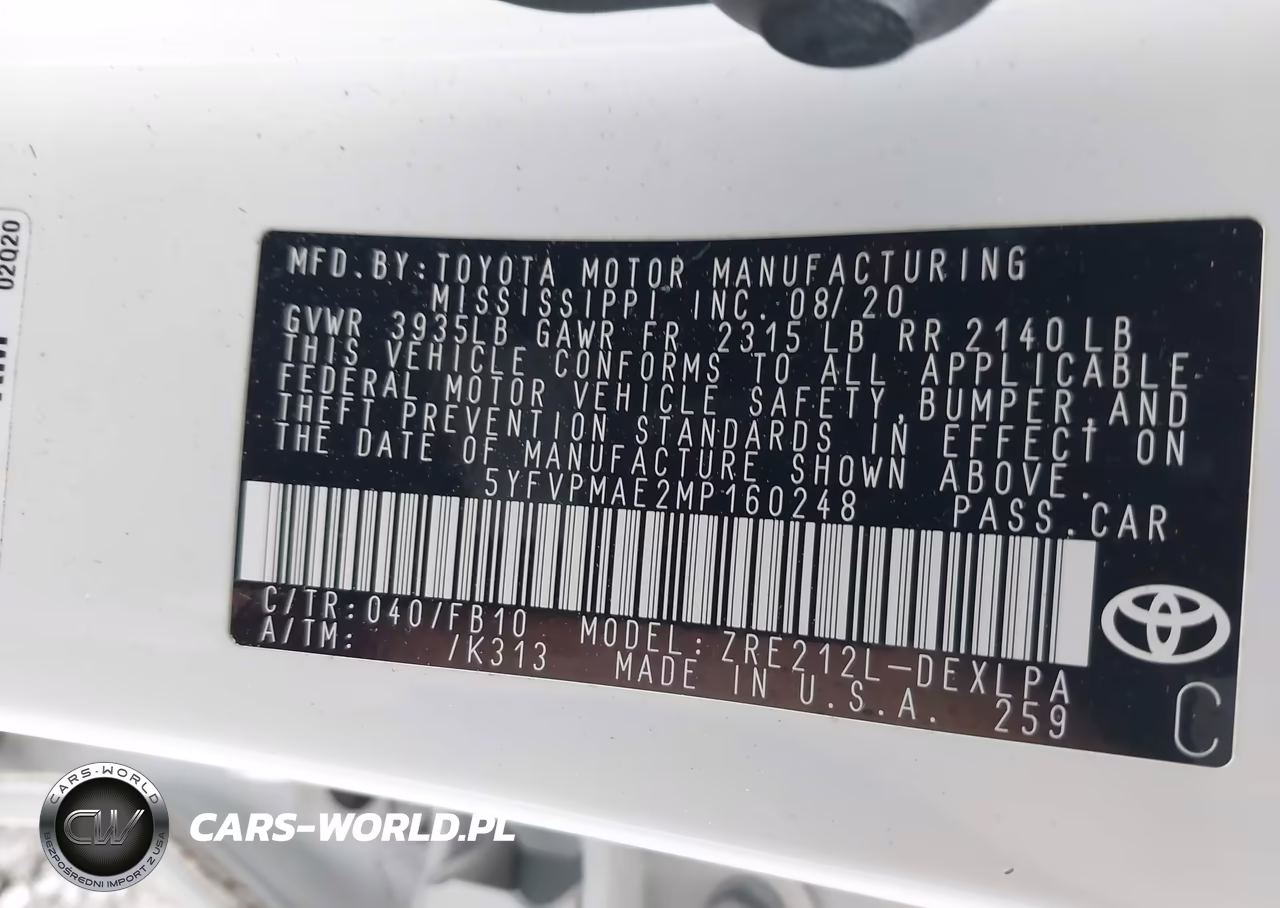 2021 Toyota Corolla Le VIN:5YFVPMAE2MP160248 - 9