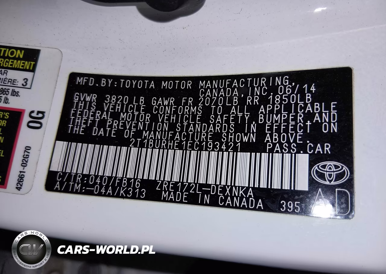 2014 Toyota Corolla Le Plus VIN:2T1BURHE1EC193421 - 9