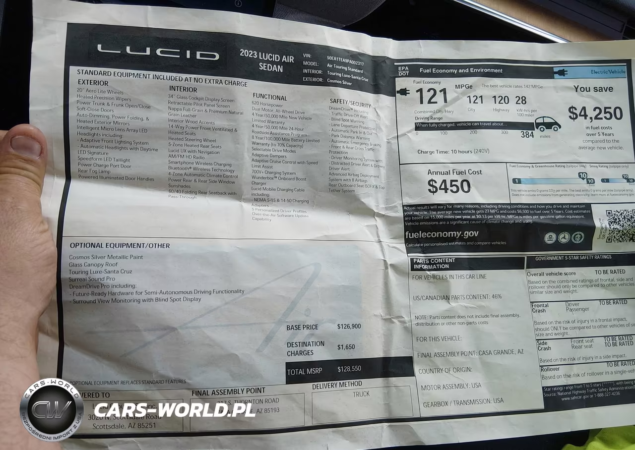 2023 Lucid Air Touring VIN:50EA1TEA9PA002317 - 19