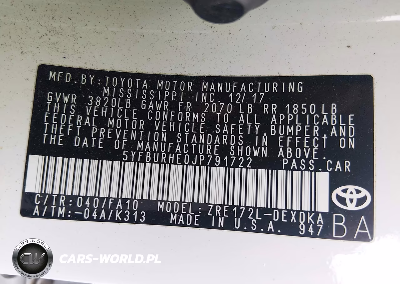 2018 Toyota Corolla L VIN:5YFBURHE0JP791722 - 9