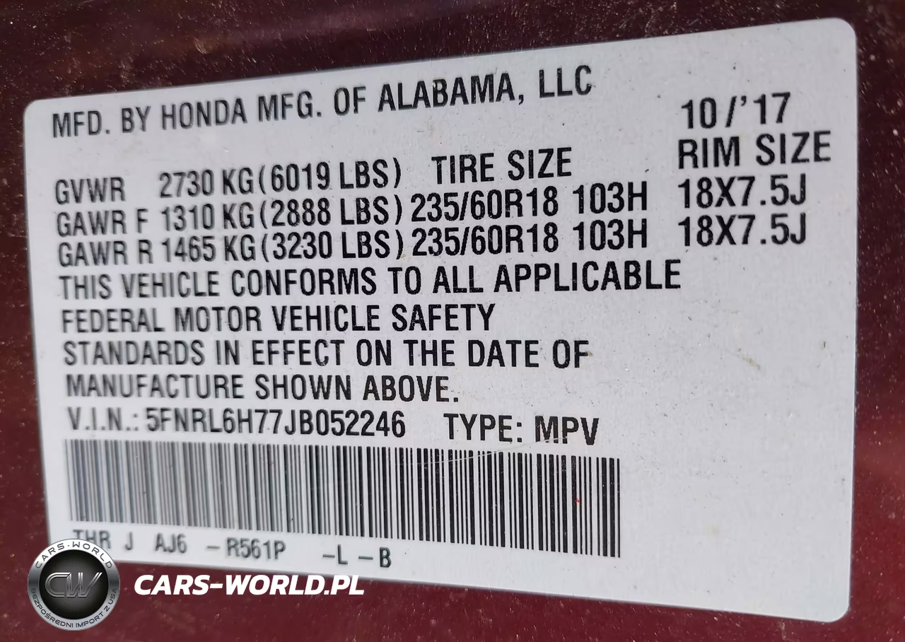 2018 Honda Odyssey Ex-L VIN:5FNRL6H77JB052246 - 9