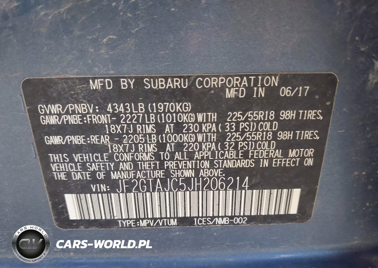 2018 Subaru Crosstrek 2.0I Limited VIN:JF2GTAJC5JH206214 - 9