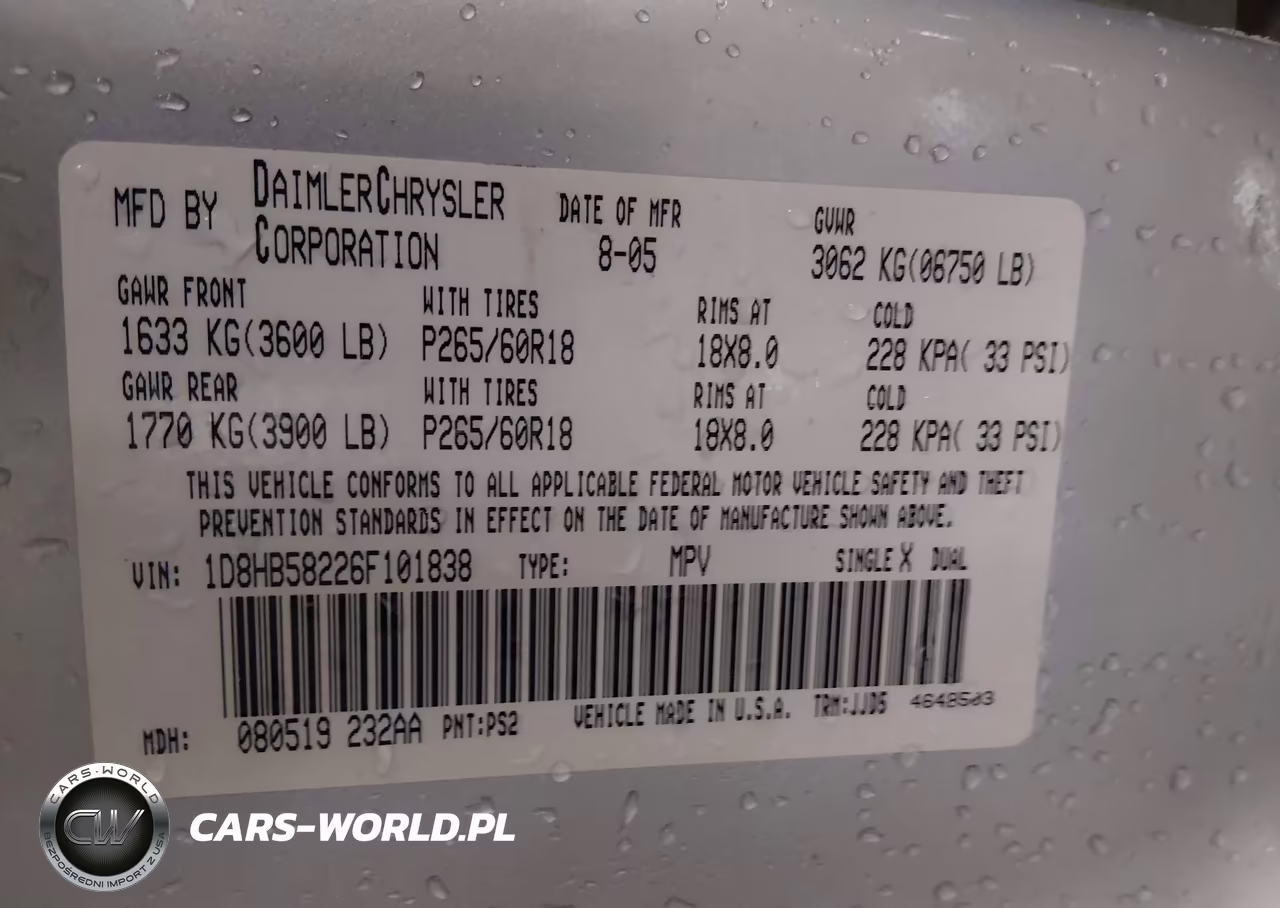 2006 Dodge Durango Limited VIN:1D8HB58226F101838 - 9