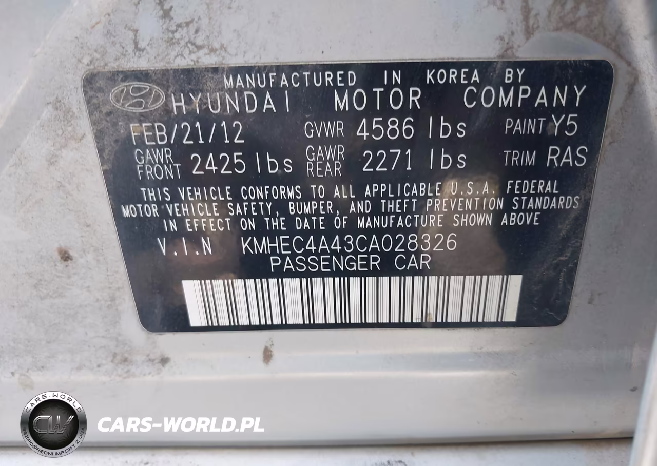 2012 Hyundai Sonata Hybrid VIN:KMHEC4A43CA028326 - 9