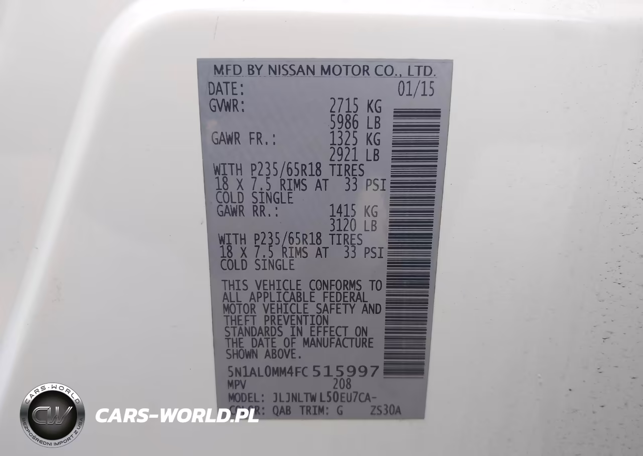 2015 Infiniti Qx60 VIN:5N1AL0MM4FC515997 - 9
