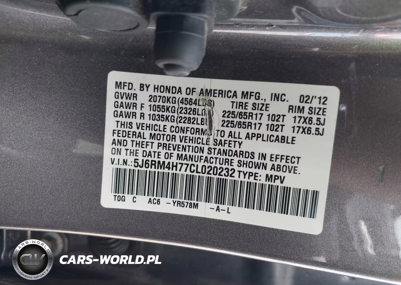 2012 Honda Cr-V Ex-L VIN:5J6RM4H77CL020232 - 9
