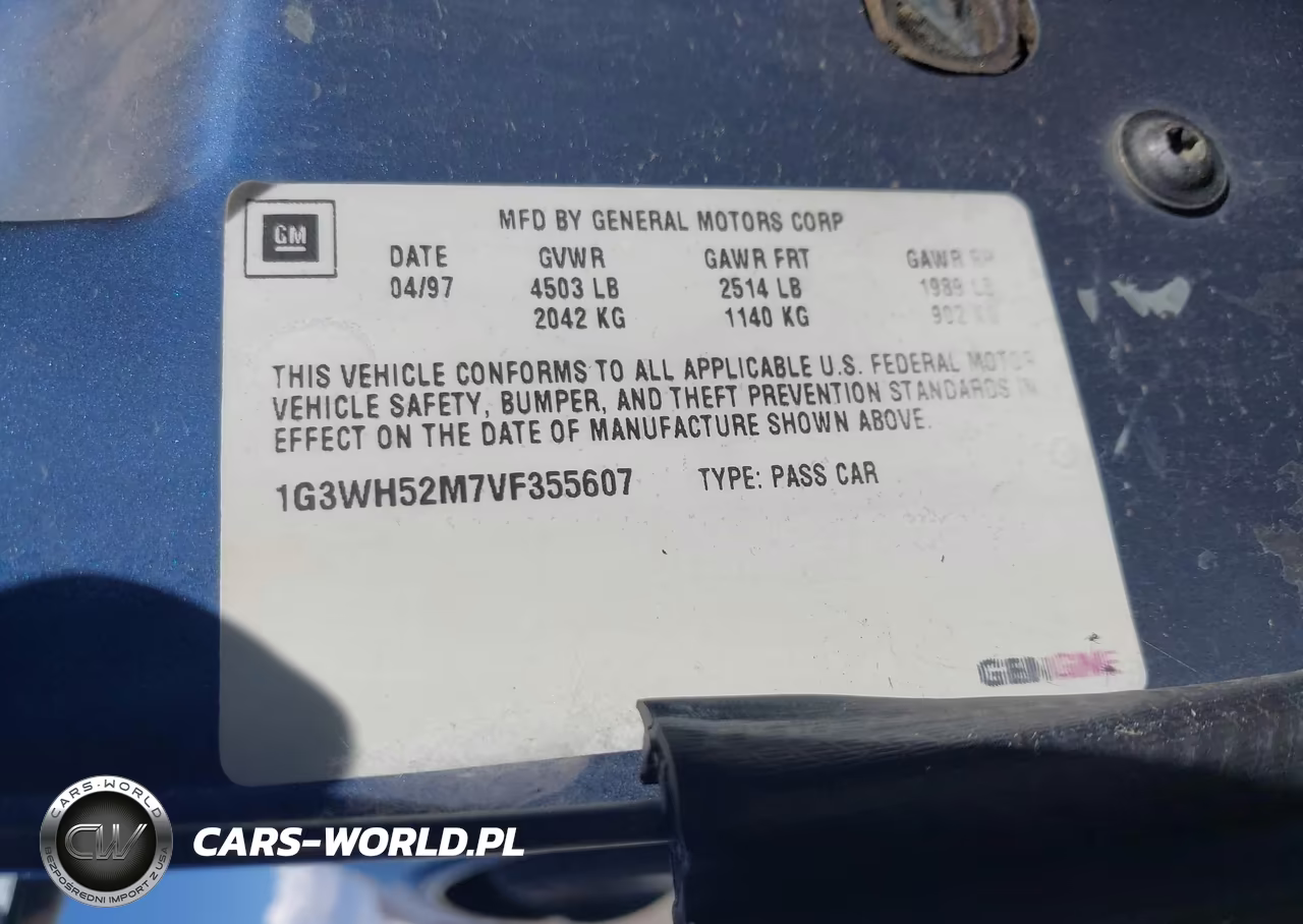 1997 Oldsmobile Cutlass Supreme Series Ii VIN:1G3WH52M7VF355607 - 9