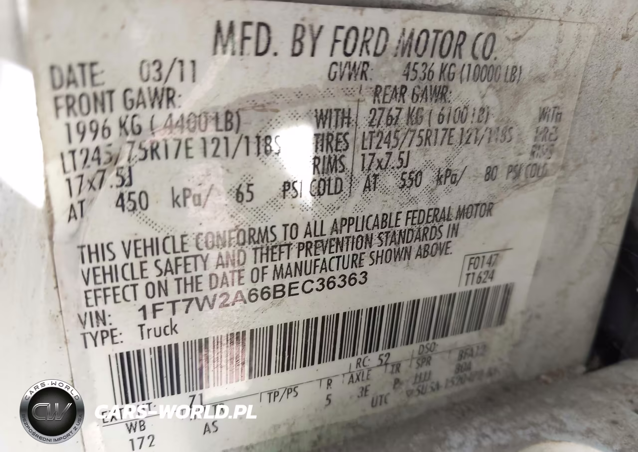 2011 Ford F-250 Xl VIN:1FT7W2A66BEC36363 - 9