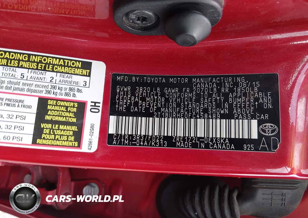 2015 Toyota Corolla S Plus VIN:2T1BURHE0FC458489 - 9