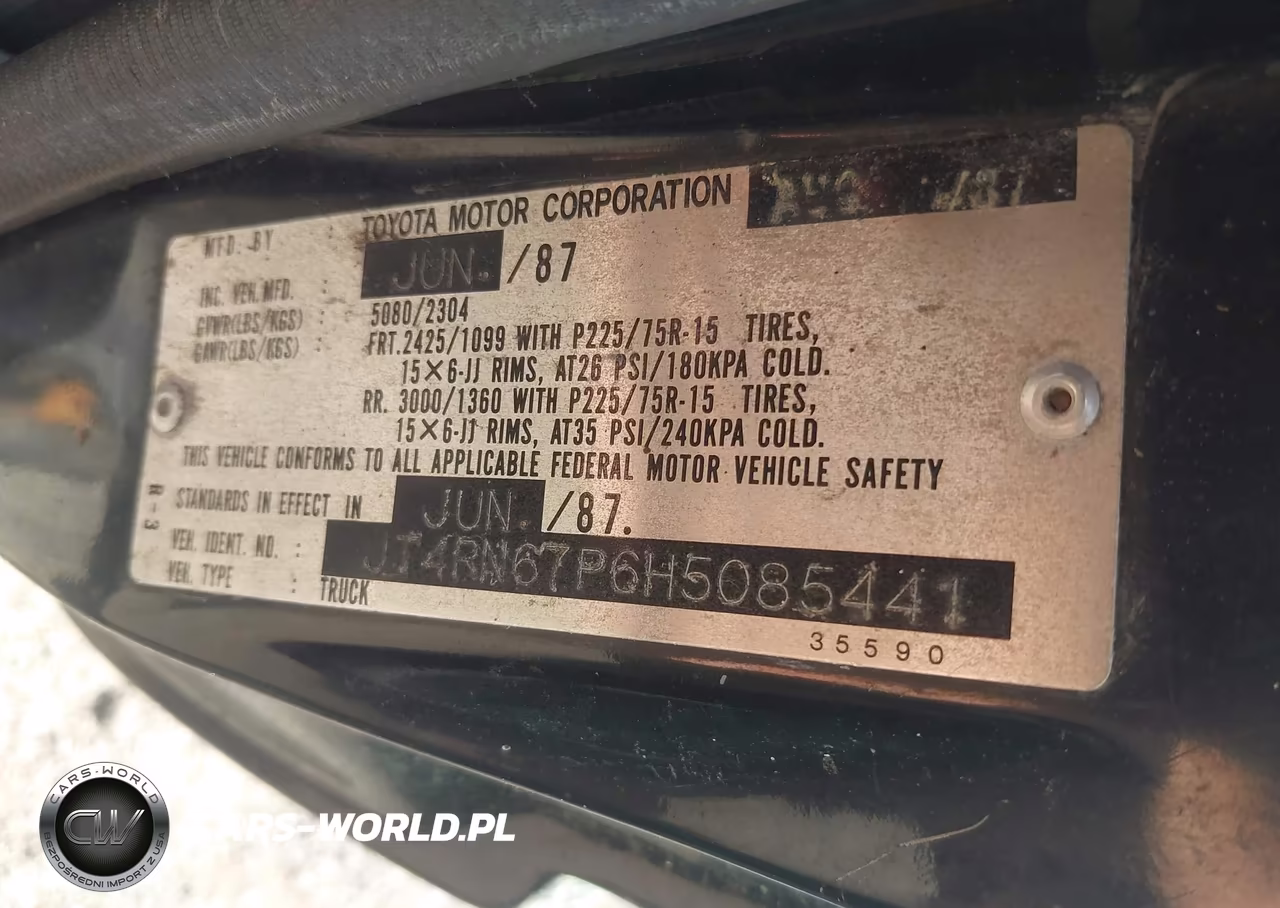 1987 Toyota Pickup Xtracab Rn67 Dlx VIN:JT4RN67P6H5085441 - 9