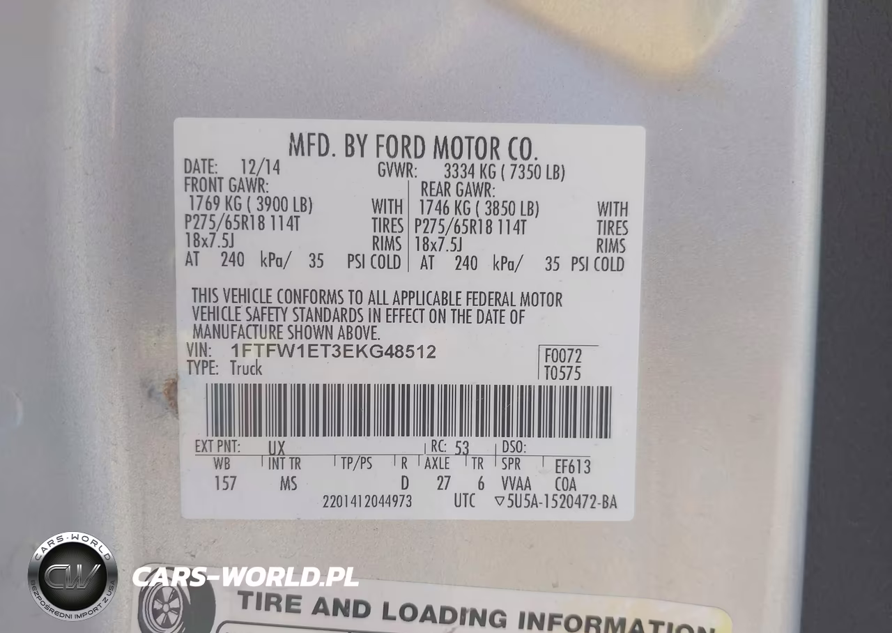 2014 Ford F150 Supercrew VIN:1FTFW1ET3EKG48512 - 9