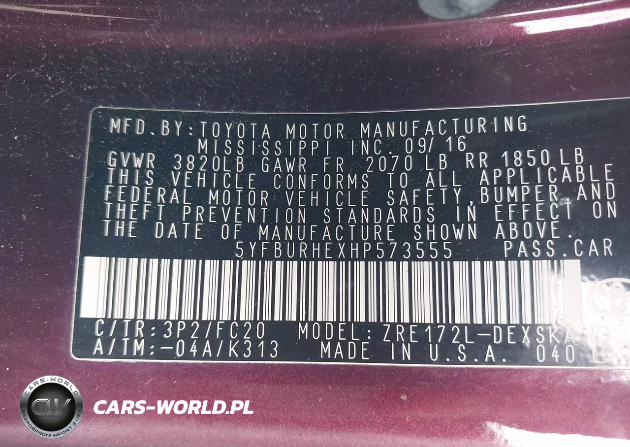 2017 Toyota Corolla Se Special Edition VIN:5YFBURHEXHP573555 - 9