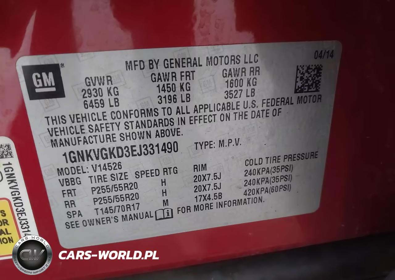 2014 Chevrolet Traverse 1Lt VIN:1GNKVGKD3EJ331490 - 9