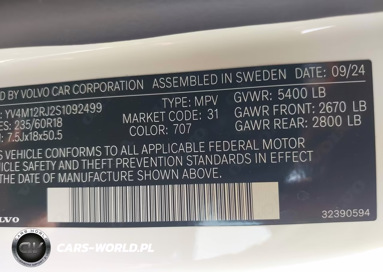 2025 Volvo Xc60 B5 Core VIN:YV4M12RJ2S1092499 - 9