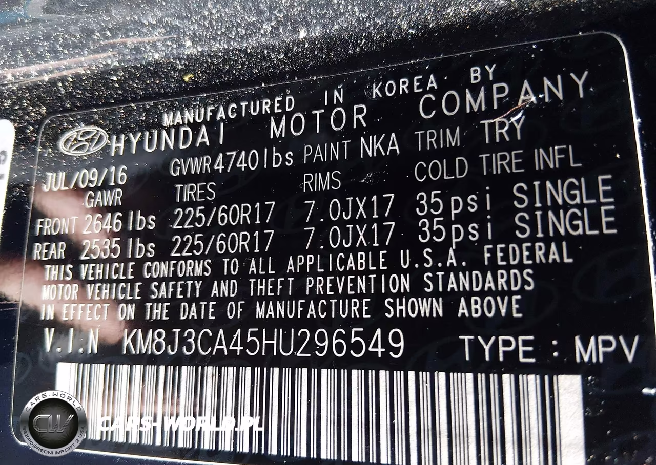 2017 Hyundai Tucson Se VIN:KM8J3CA45HU296549 - 9