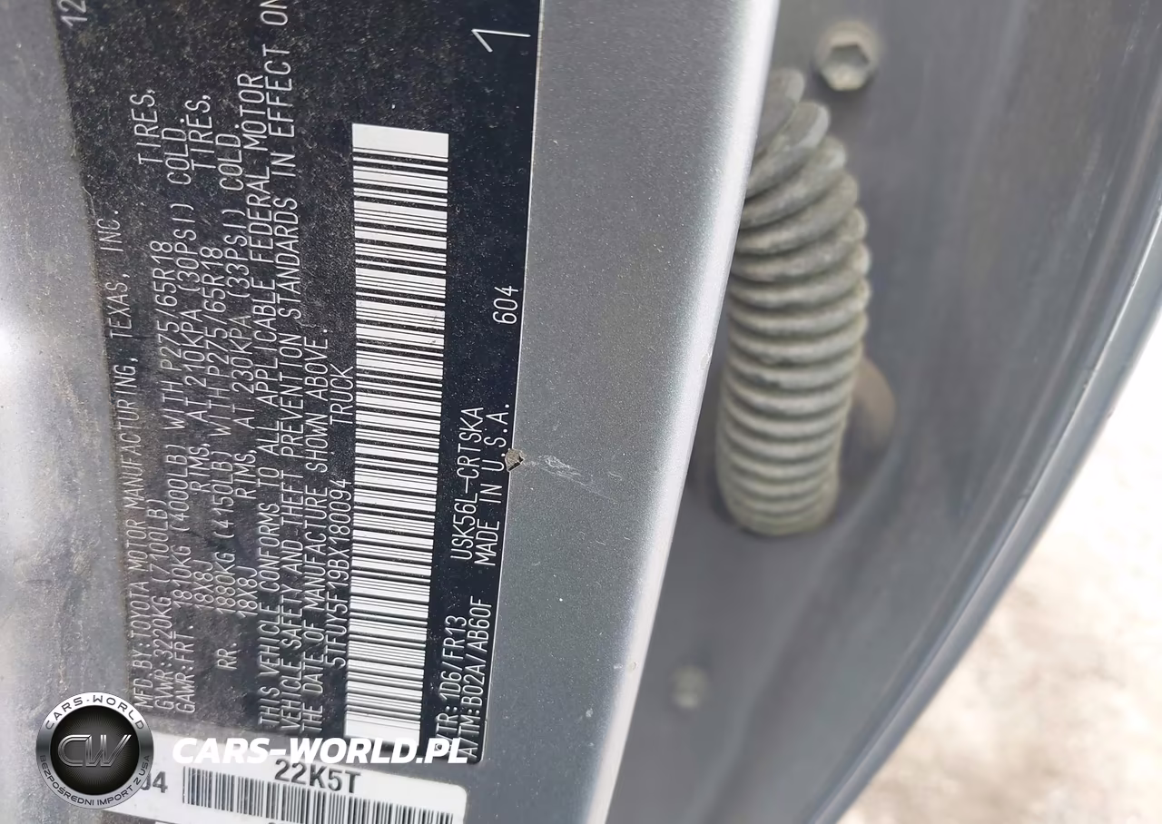 2011 Toyota Tundra Grade 5.7L V8 VIN:5TFUY5F19BX180094 - 9