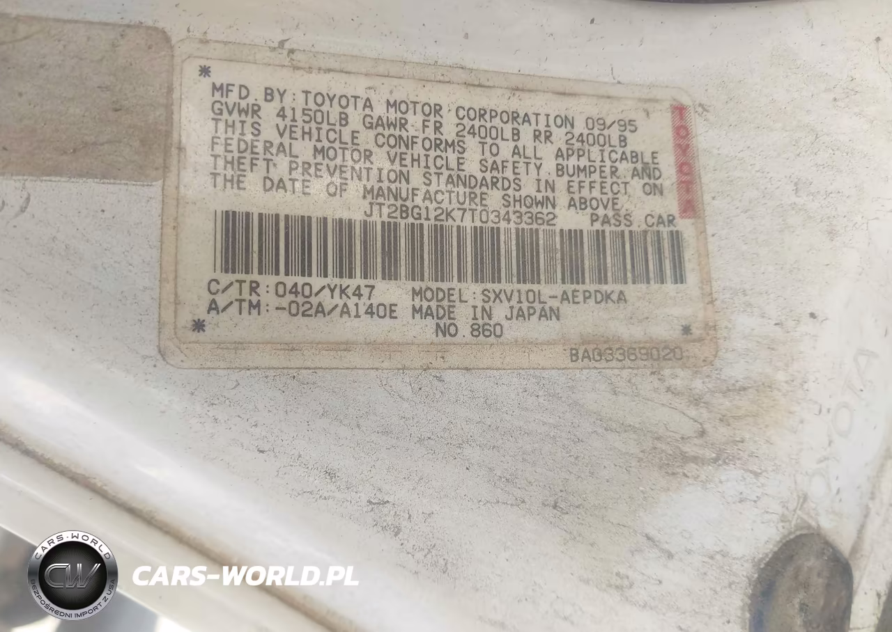 1996 Toyota Camry Dx-Le-Xle VIN:JT2BG12K7T0343362 - 9
