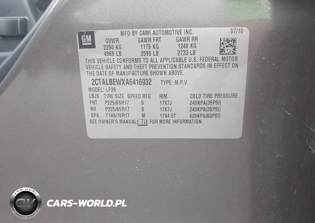 2010 GMC Terrain Sle-1 VIN:2CTALBEWXA6416932 - 9