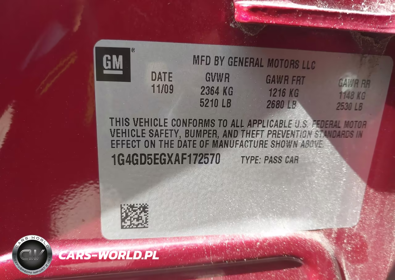 2010 Buick Lacrosse Cxl VIN:1G4GD5EGXAF172570 - 9
