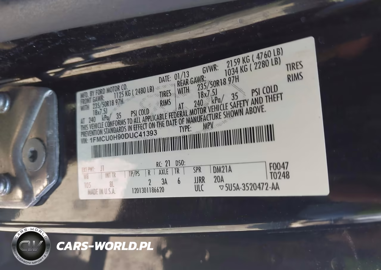 2013 Ford Escape Sel VIN:1FMCU0H90DUC41393 - 9
