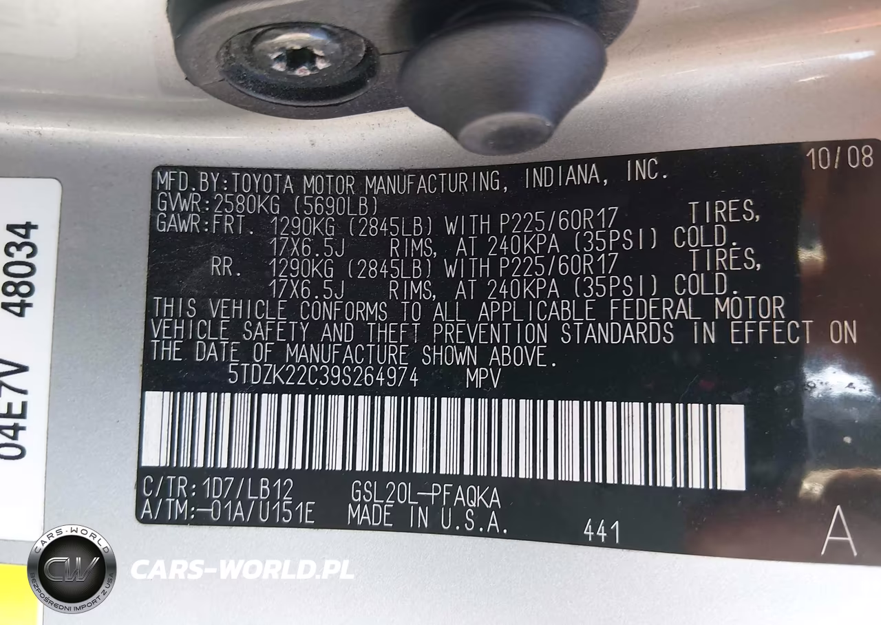2009 Toyota Sienna Limited VIN:5TDZK22C39S264974 - 9