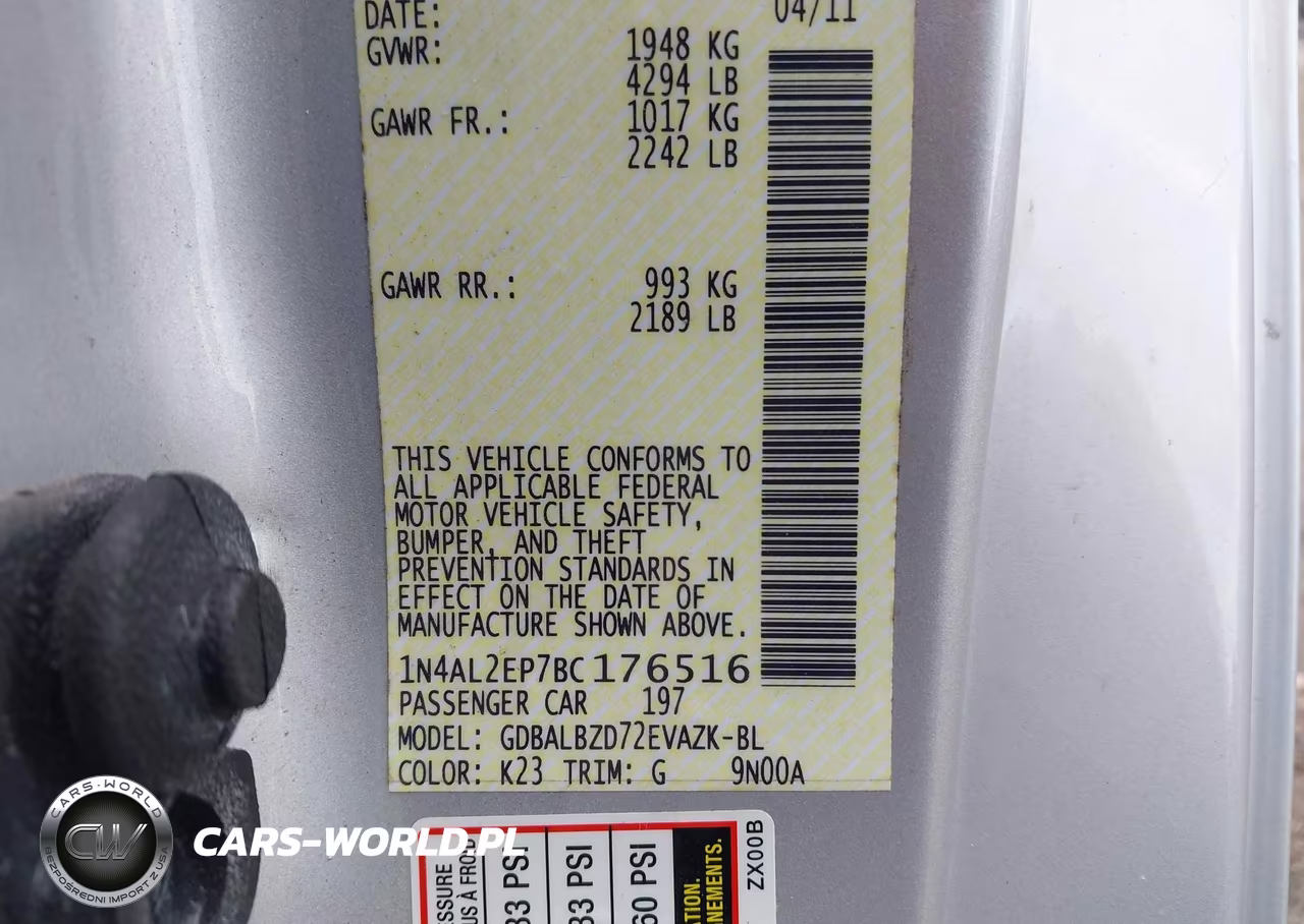 2011 Nissan Altima 2.5 S VIN:1N4AL2EP7BC176516 - 9