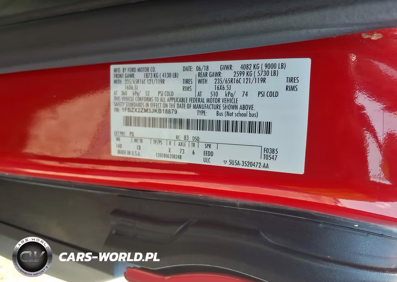 2018 Ford Transit-350 Xl VIN:1FBZX2ZM3JKB18879 - 9