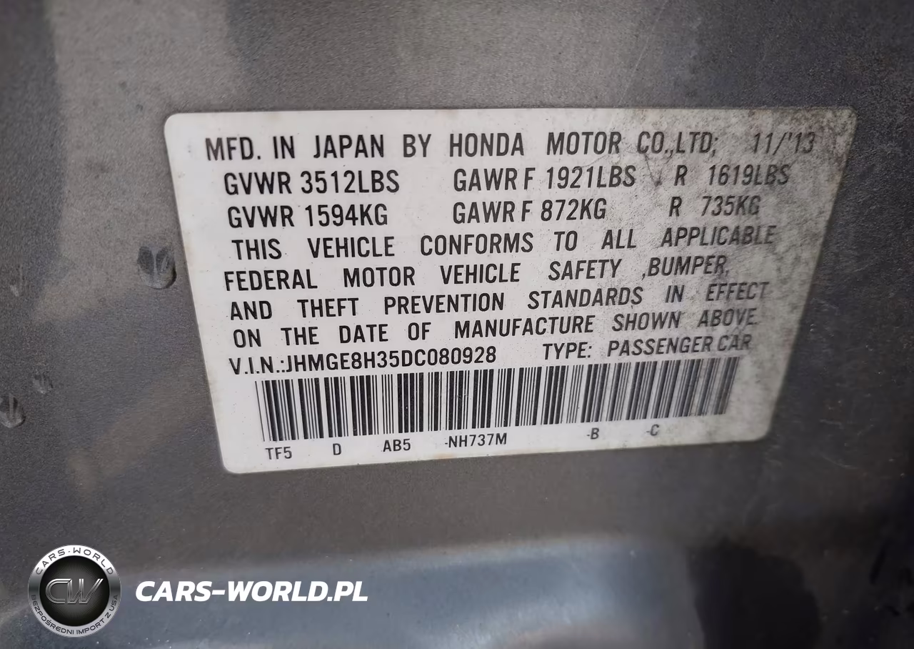 2013 Honda Fit VIN:JHMGE8H35DC080928 - 9