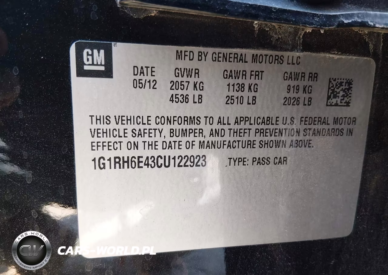 2012 Chevrolet Volt VIN:1G1RH6E43CU122923 - 9