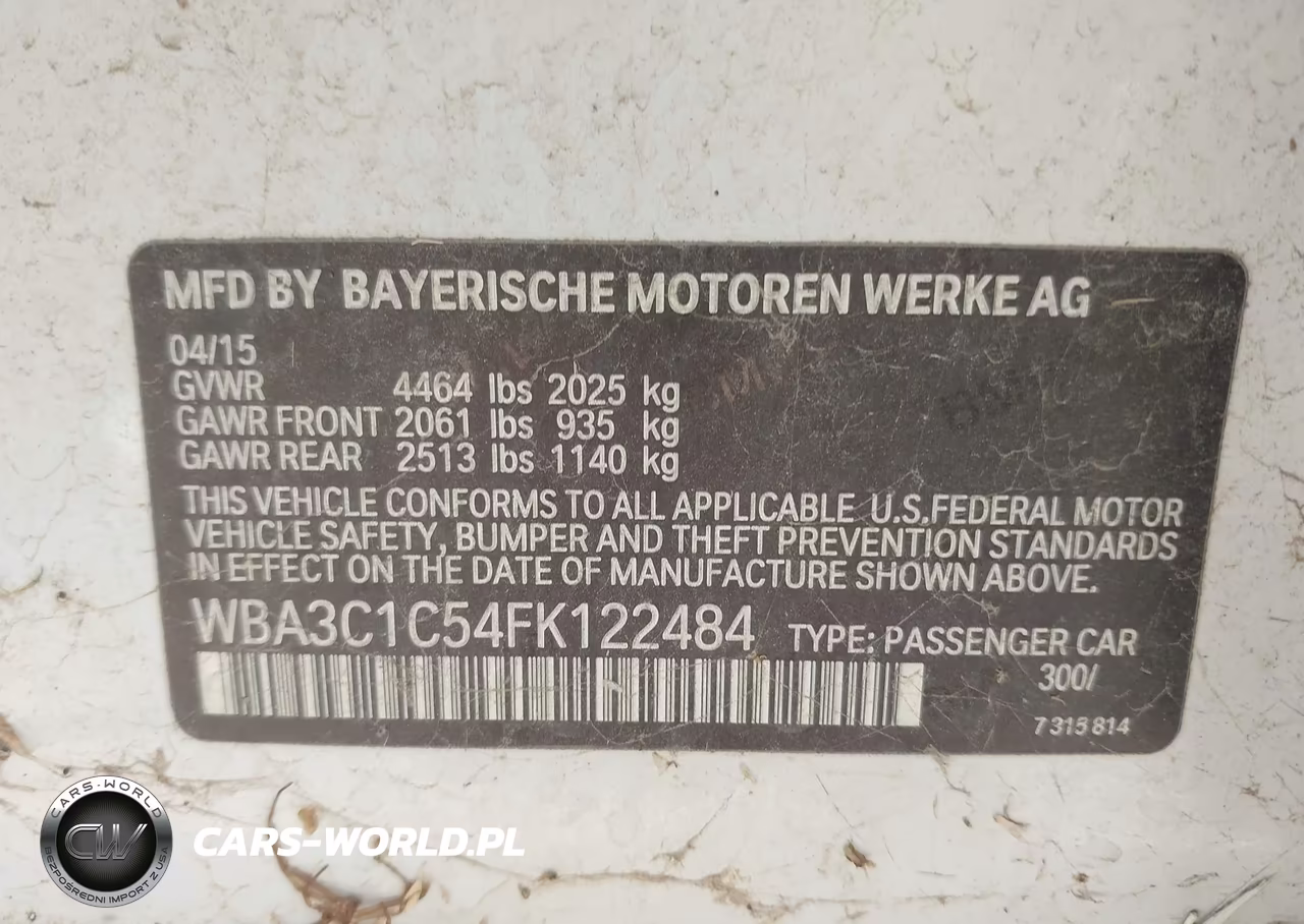 2015 BMW 328I VIN:WBA3C1C54FK122484 - 9