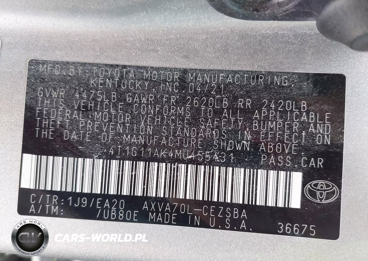 2021 Toyota Camry Se VIN:4T1G11AK4MU455431 - 9