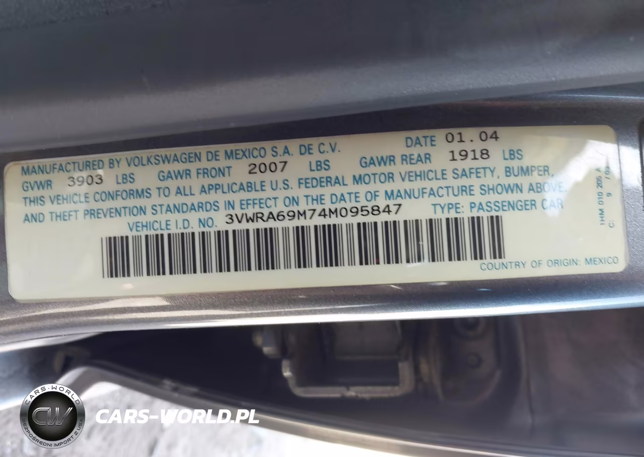 2004 Volkswagen Jetta Gl VIN:3VWRA69M74M095847 - 9