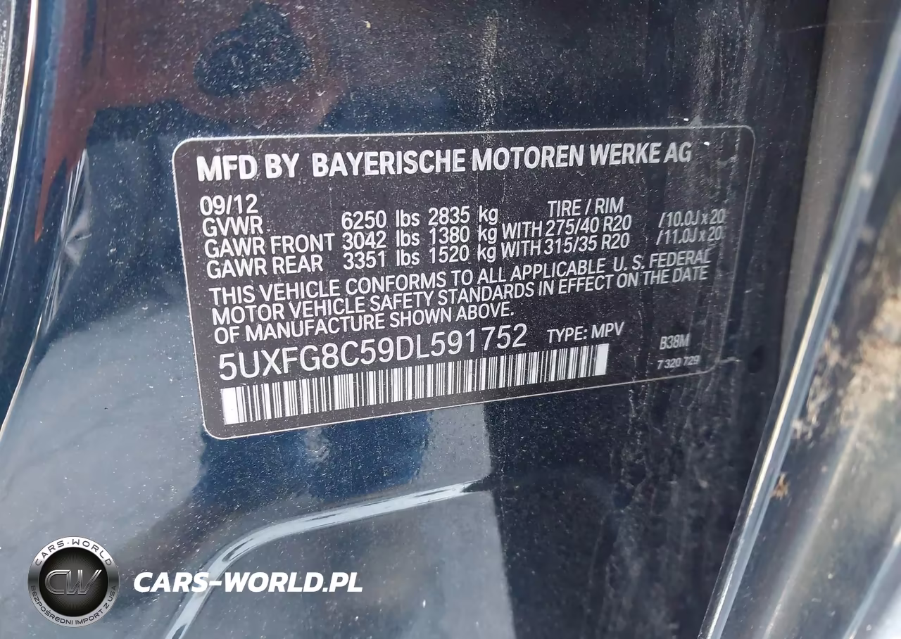 2013 BMW X6 xDrive50I VIN:5UXFG8C59DL591752 - 9