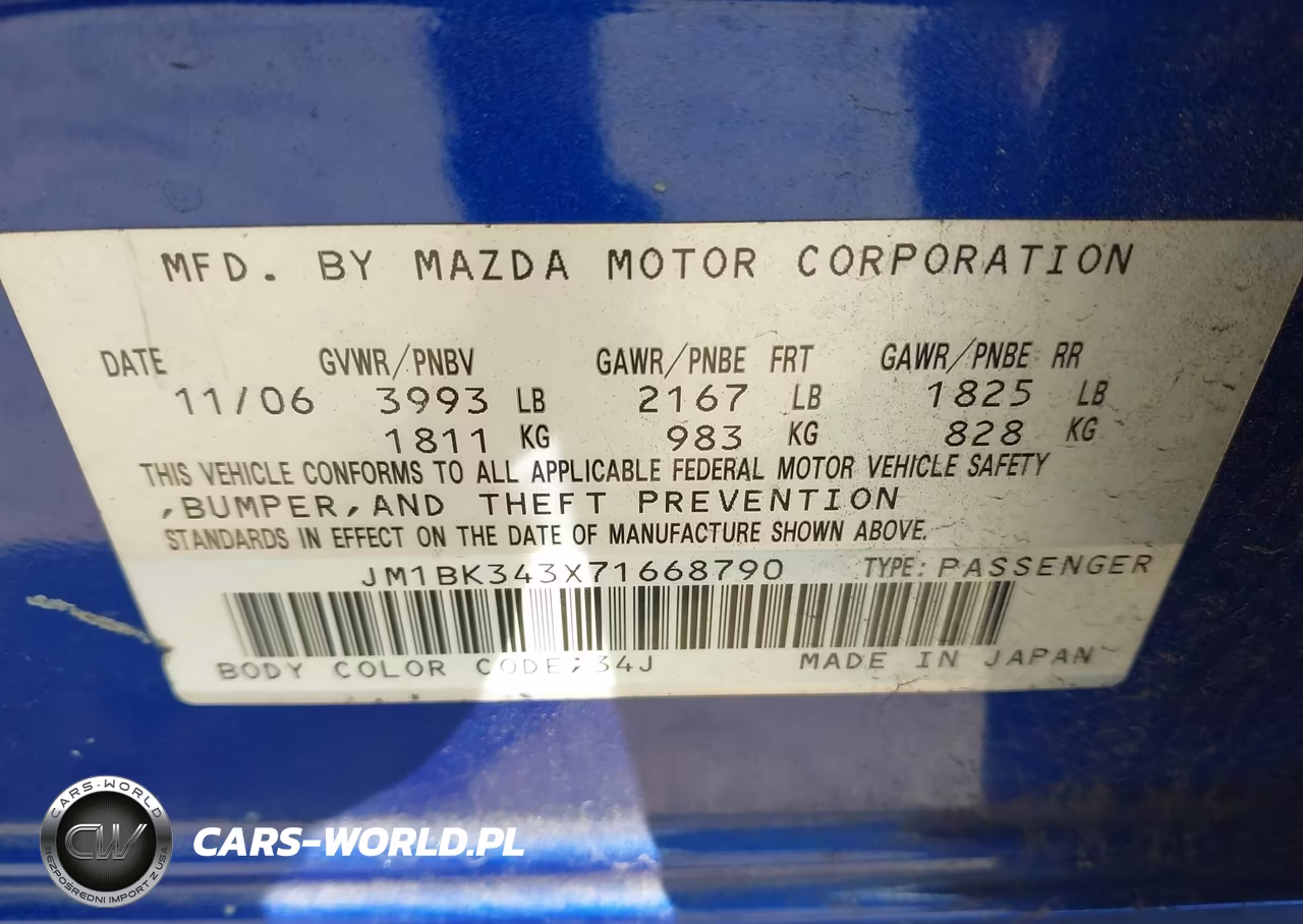 2007 Mazda Mazda3 S Touring VIN:JM1BK343X71668790 - 9