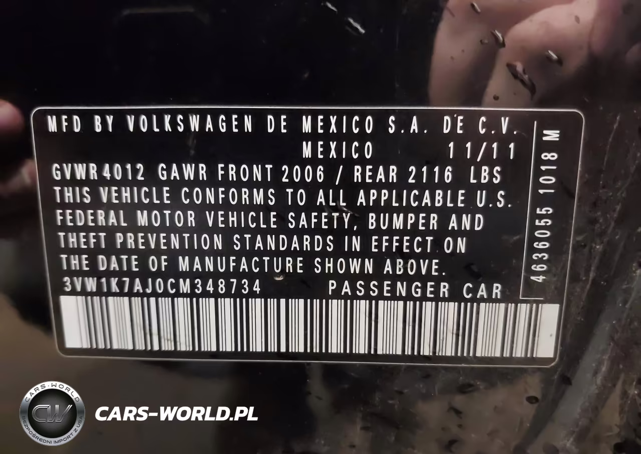 2012 Volkswagen Jetta 2.0L S VIN:3VW1K7AJ0CM348734 - 9