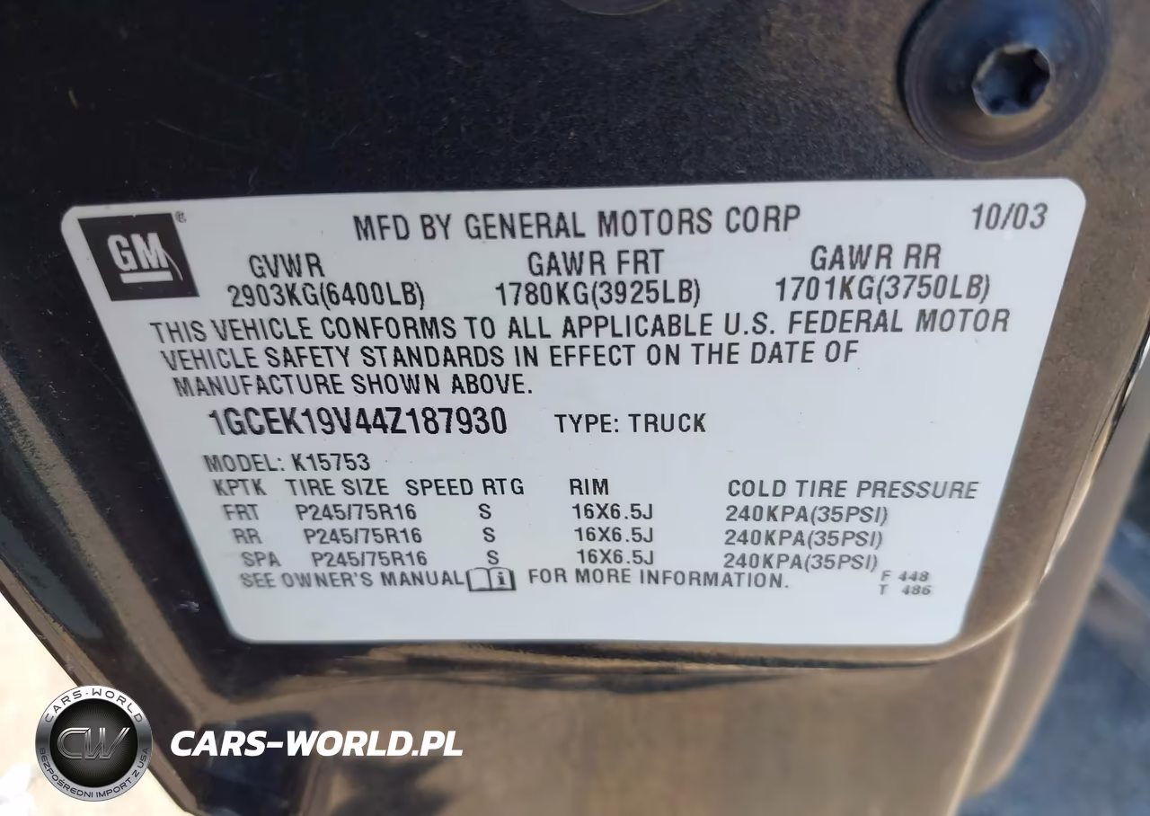 2004 Chevrolet Silverado 1500 VIN:1GCEK19V44Z187930 - 9