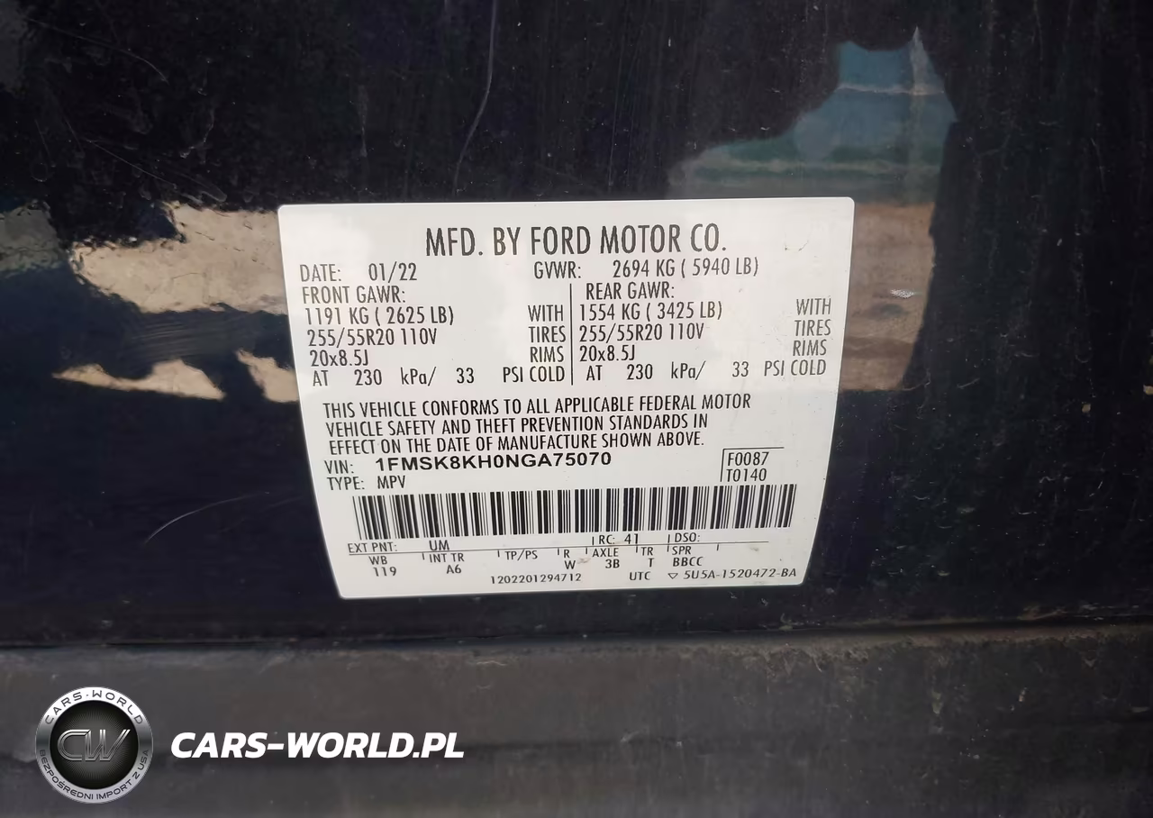 2022 Ford Explorer St-Line VIN:1FMSK8KH0NGA75070 - 9