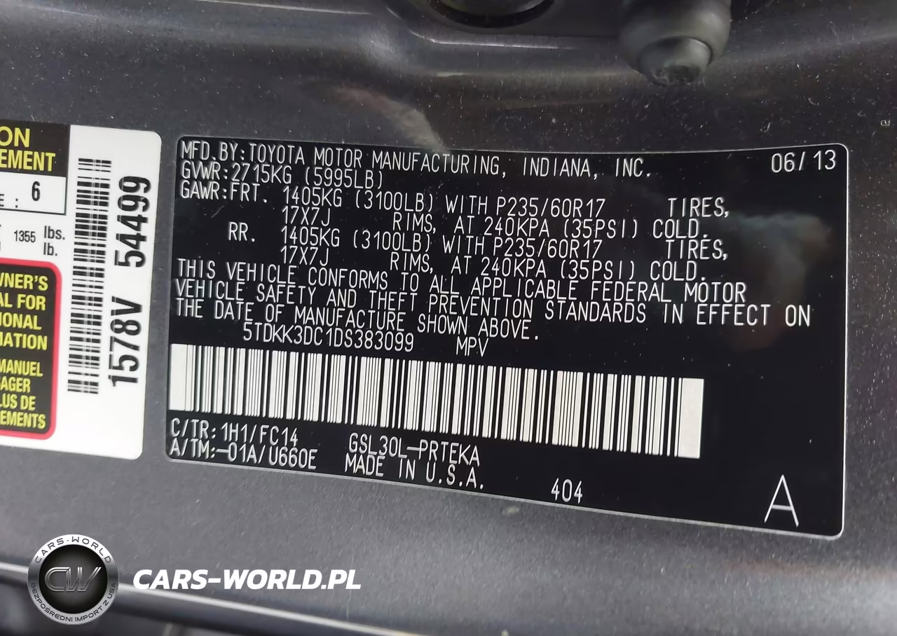 2013 Toyota Sienna Le V6 8 Passenger VIN:5TDKK3DC1DS383099 - 9
