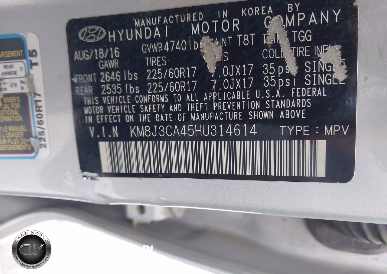 2017 Hyundai Tucson Se VIN:KM8J3CA45HU314614 - 9