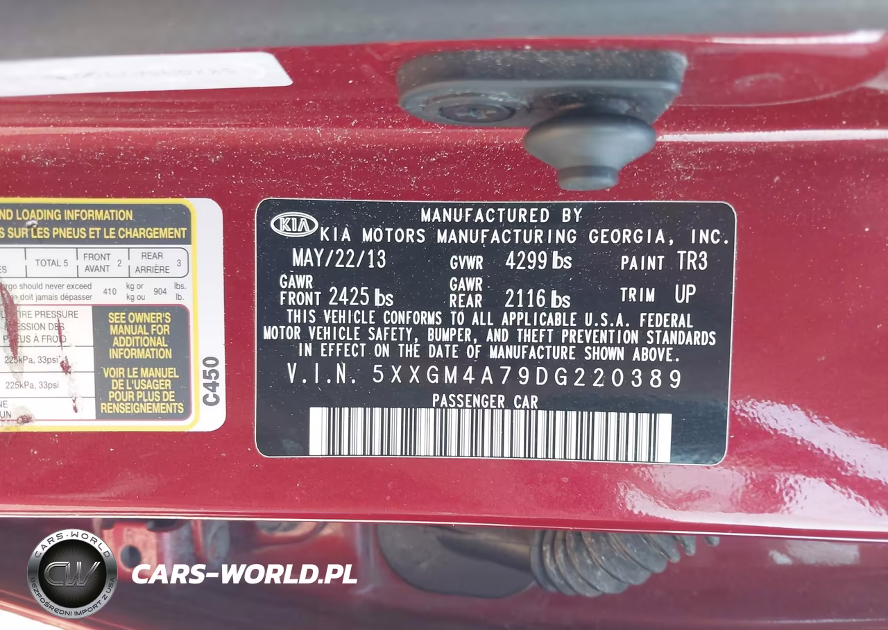 2013 Kia Optima Lx VIN:5XXGM4A79DG220389 - 9