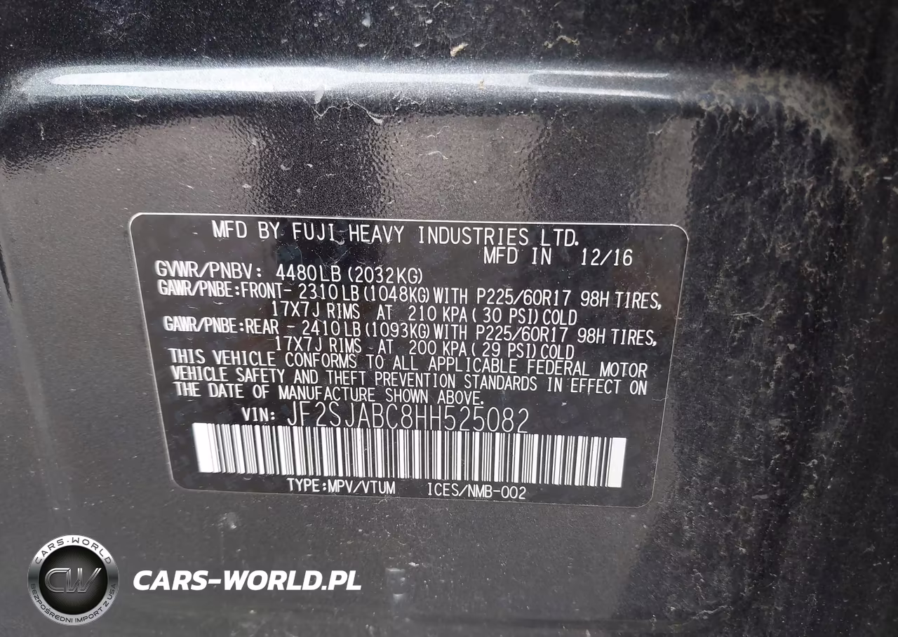 2017 Subaru Forester 2.5I VIN:JF2SJABC8HH525082 - 9