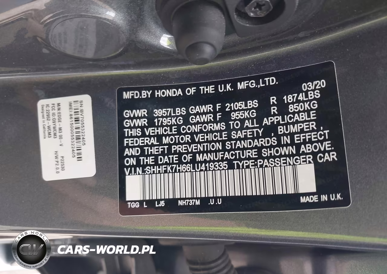 2020 Honda Civic Ex VIN:SHHFK7H66LU419335 - 9