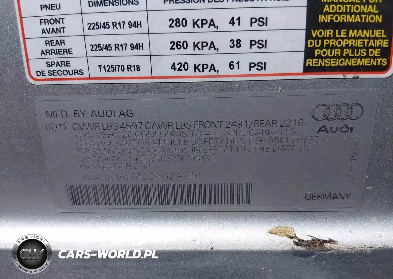 2012 Audi A3 2.0 Tdi Premium VIN:WAUBJAFM0CA029628 - 9