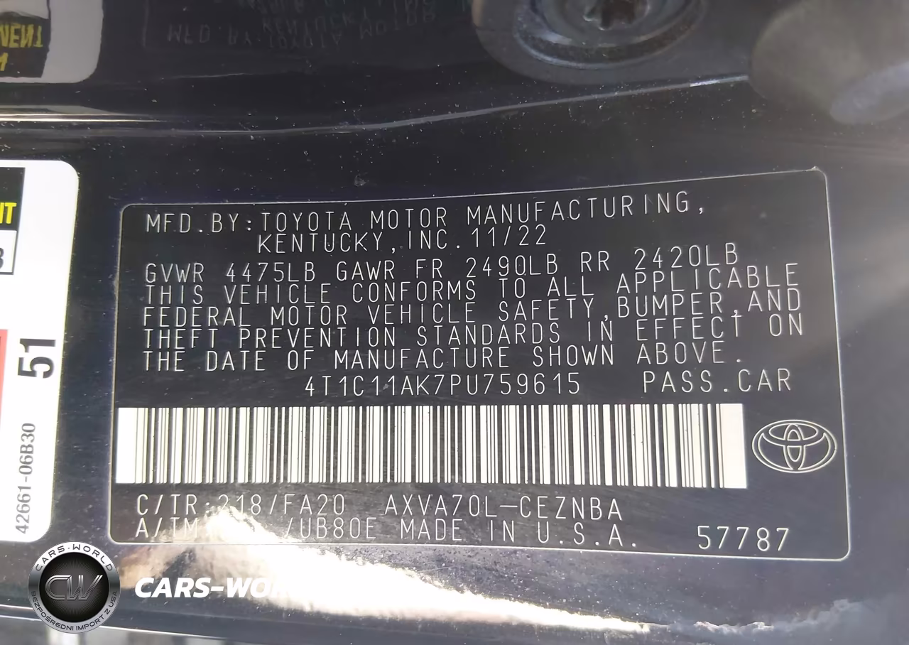 2023 Toyota Camry Le VIN:4T1C11AK7PU759615 - 9