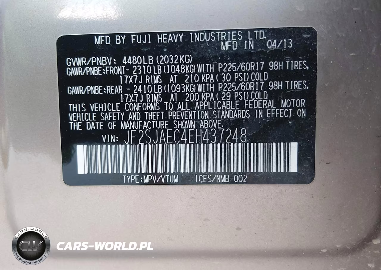 2014 Subaru Forester 2.5I Premium VIN:JF2SJAEC4EH437248 - 9