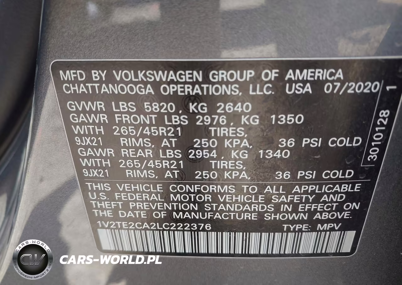 2020 Volkswagen Atlas Cross Sport 3.6L V6 Sel Premium R-Line VIN:1V2TE2CA2LC222376 - 9
