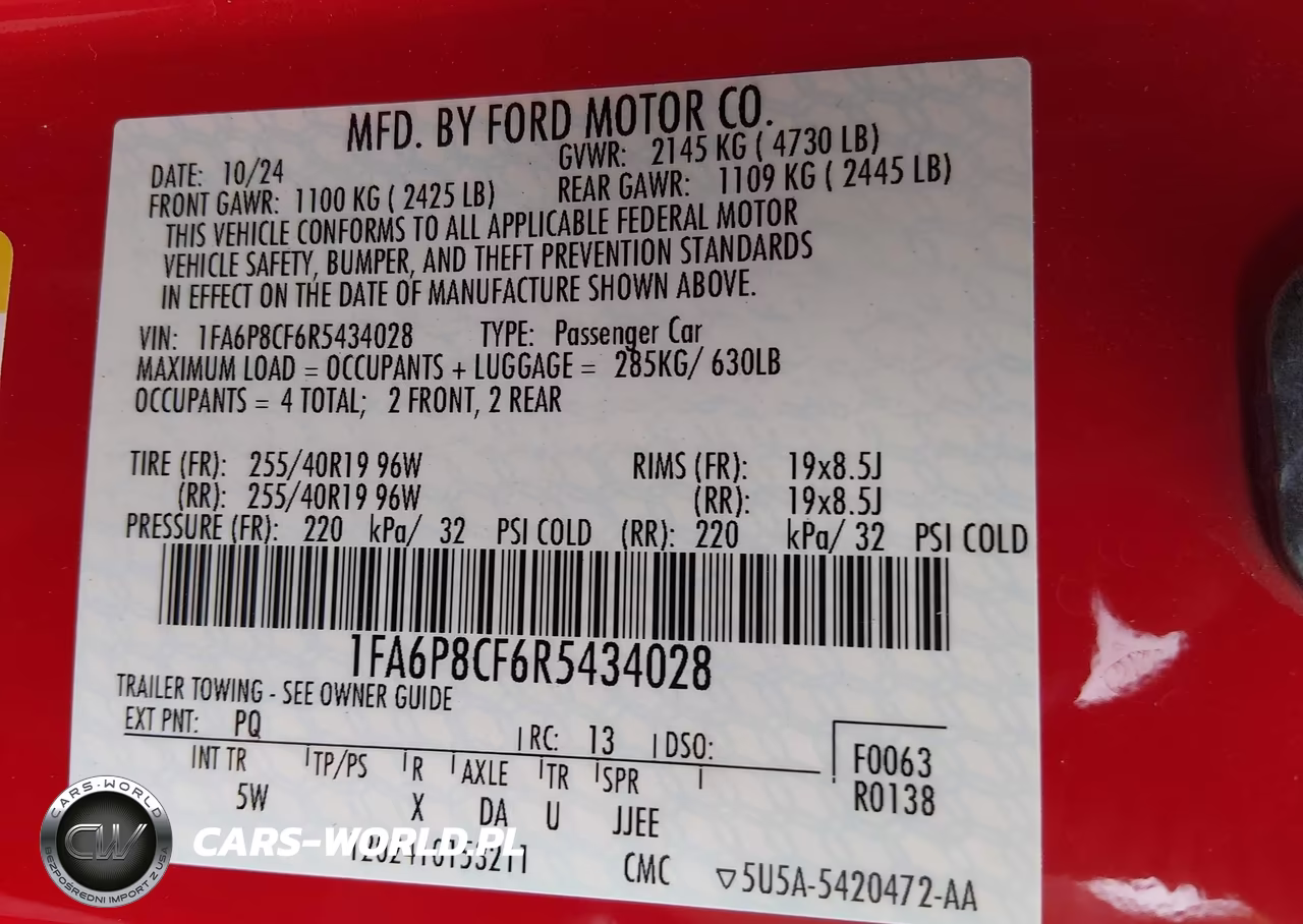 2024 Ford Mustang Gt Premium Fastback VIN:1FA6P8CF6R5434028 - 9