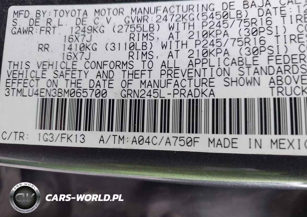 2011 Toyota Tacoma Base V6 VIN:3TMLU4EN3BM065700 - 9
