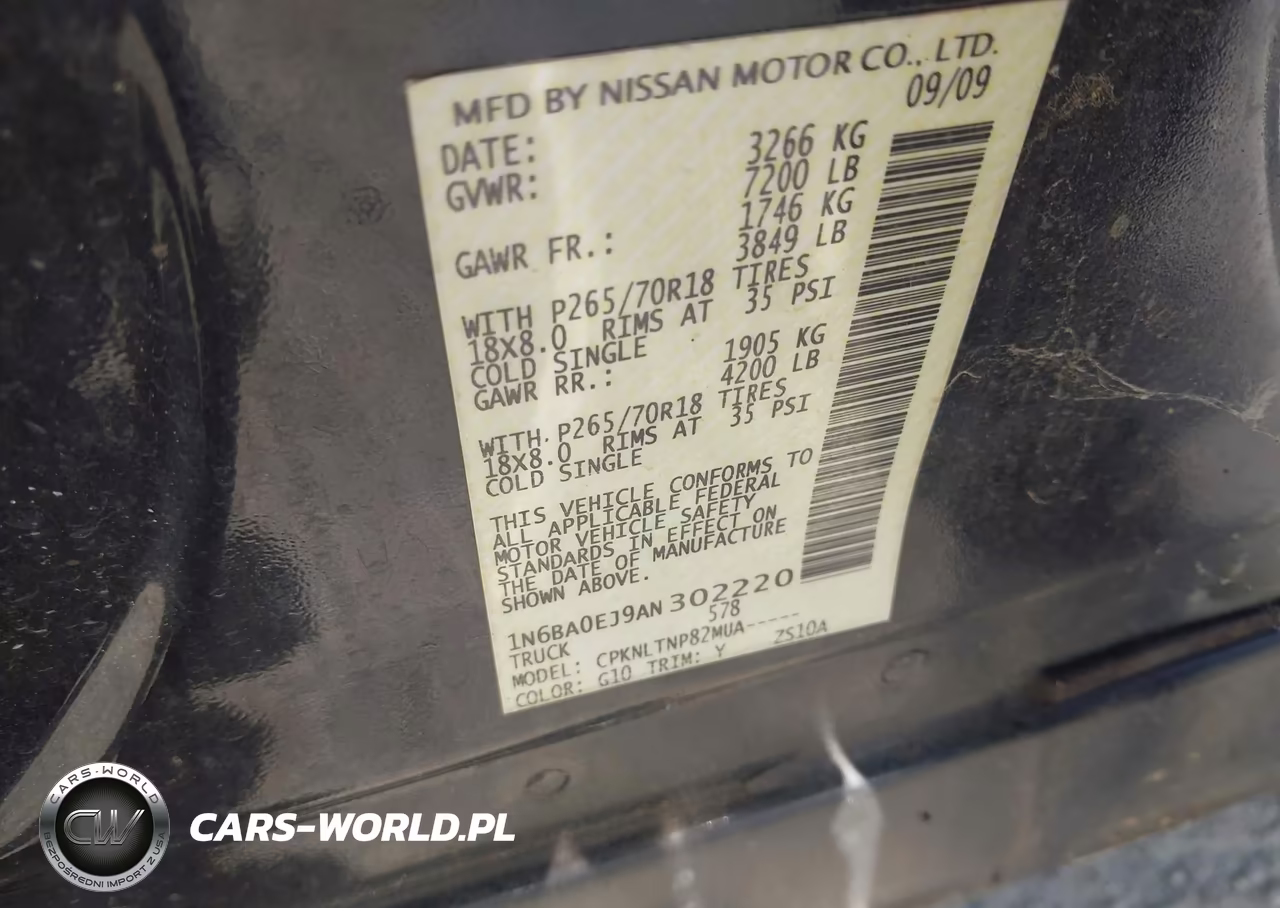 2010 Nissan Titan Se VIN:1N6BA0EJ9AN302220 - 9