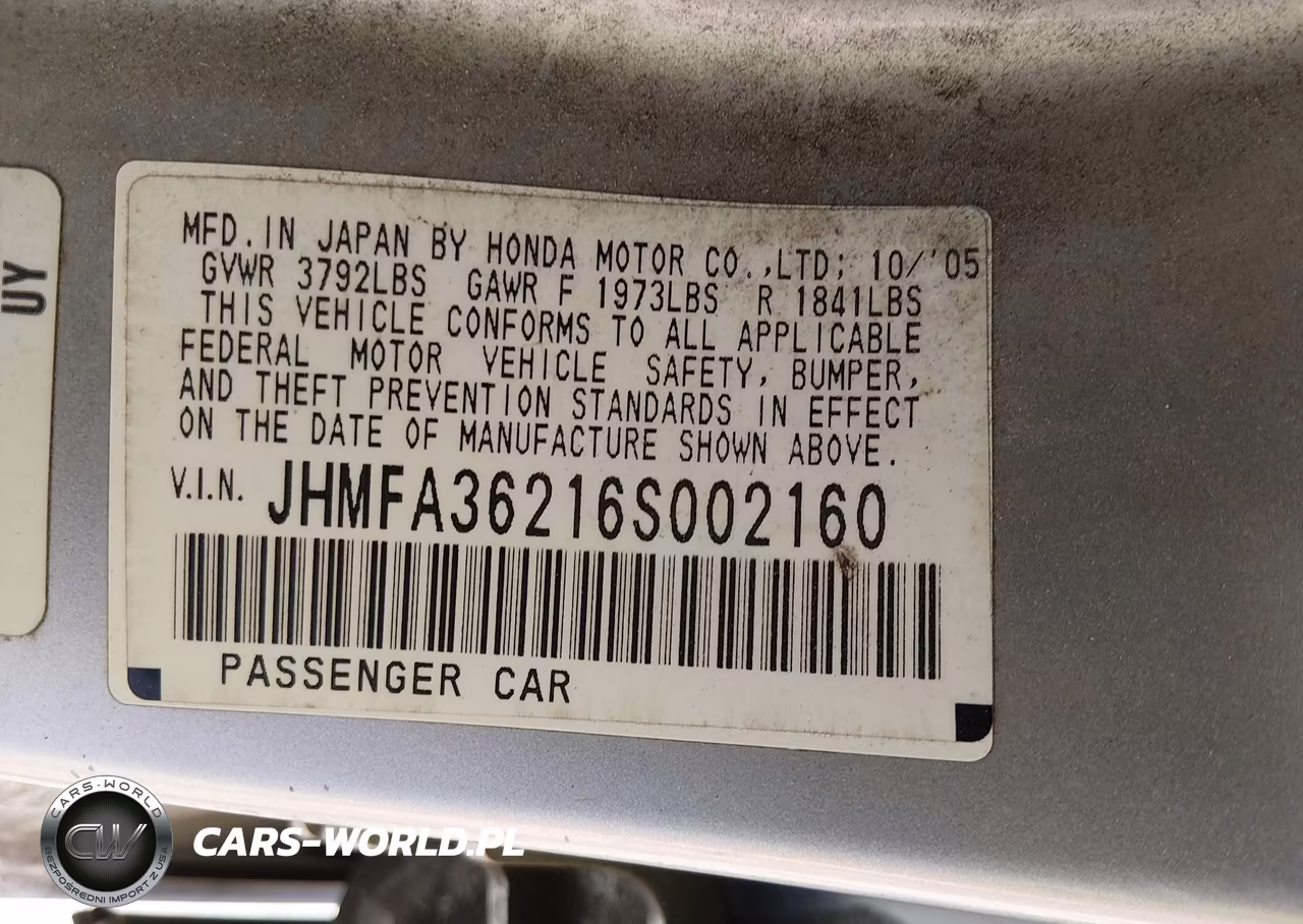 2006 Honda Civic Hybrid VIN:JHMFA36216S002160 - 9